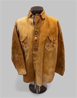 EARLY 20th CENTURY EMBROIDERED MOOSE HIDE JACKET