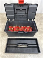 Plastic toolbox with Winchester shotgun shells