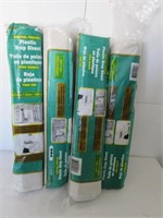 LOT OF 4 NEW PLASTIC 10'X25' DROP SHEETS