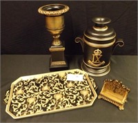 Trophy Cup, Urn, Ceramic Tray & Cardholder