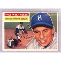 1956 Topps Crease Free Pee Wee Reese Hof