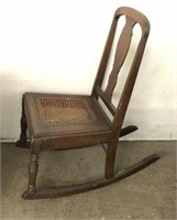 Vintage Wooden Rocking Chair with Cane Inset Seat