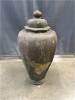 LARGE CLAY PAINTED VASE