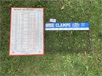 Hose Clamp Display Rack and Metal Sign