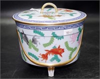Herend Hungary chinoiserie style lidded jar