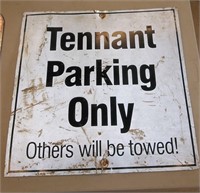 Tin Tenant Parking Only Sign