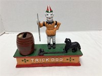 Cast Iron Trick Dog Coin Bank