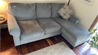 Grey Suede 2-Piece Sectional w/Chaise
