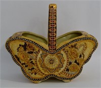 Hand Painted Porcelain Butterfly Basket - 600