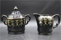 Vintage Ceramic Creamer Pitcher & Sugar Bowl Set