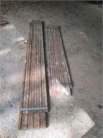 two wooden scaffolding picks/platforms