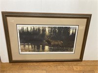 Bruce Miller Elk picture. 35” x 24”. Framed