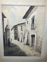 Village by Diaz Picture Framed in Wood Style