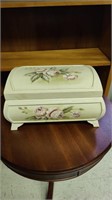 Floral decorated jewelry box.