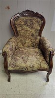 Arm chair, geographical Americana design.