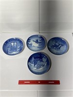 (4)  7" Blue Plates Royal Copenhagen Denmark