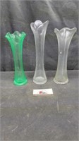 Fluted swung glass vases