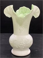 Vintage Kanawha Ruffled Milk Glass Vase