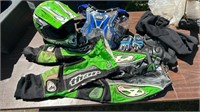 Kids dirt bike helmet and gear