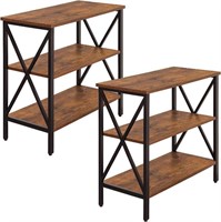 Set of 2 - WEENFON Industrial 3-Tiers End Tables