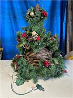 Lighted Christmas tree wreath