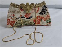 Vintage  Asian purse with Jadeite stones