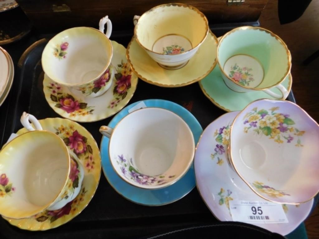 6 China Cups and Saucers