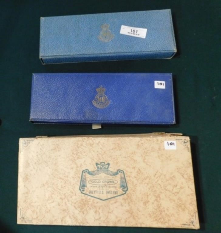 3 Carving Sets in Boxes (King Karver, Gold Crown)