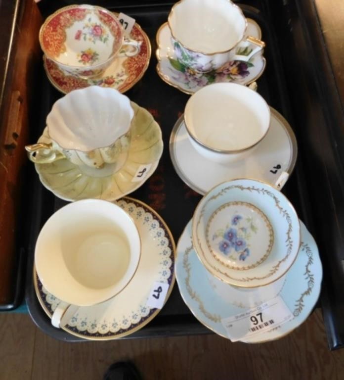 6 China Cups and Saucers