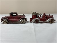 Cast iron Hubley pump fire engine and car