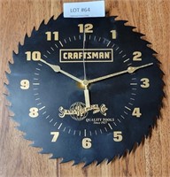 CRAFTSMAN BLACK SAW BLADE BATTERY CLOCK