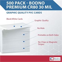 500 Pack - Bodno Premium CR80 30 Mil PVC Cards