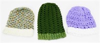 Three Knit Beanie Hats by S. Anna Morgan