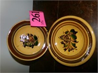 2 POTTERY PLATES