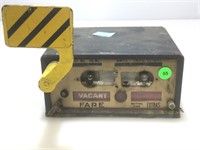 Metal Taxi meter marked S9140, approx 8x7x4