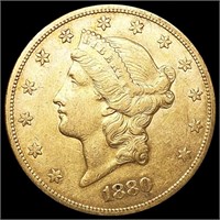 1880-S $20 Gold Double Eagle CLOSELY UNCIRCULATED