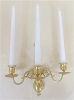 3 Taper Wall Candelabra w/Candles