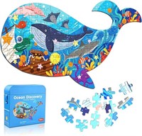 *NEW*108 Piece Whale Shaped Puzzle for Kids 4-8