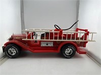 Vintage Red Fire Truck Toy with Ladder