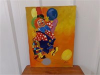 Orig Clown Painting NO FRAME