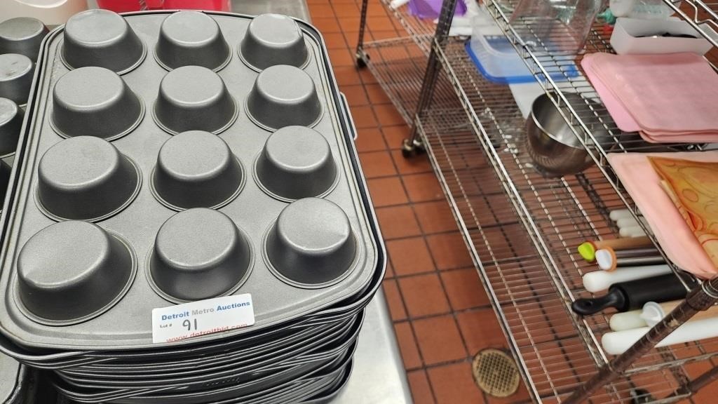Stack of 12 cup Baking Trays