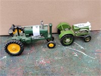 MODERN CAST IRON TRACTOR & TIN TOY TRACTOR