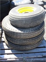 (3) 7.50-20 Tires & (1) 11L-14 Implement Tire/Rim