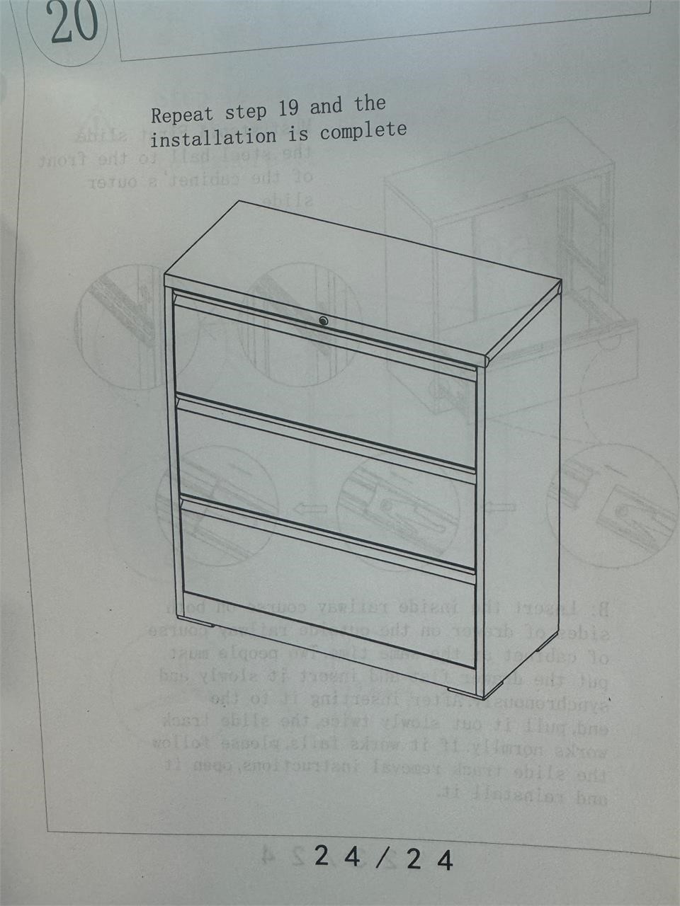 Filing Cabinet - 3 Drawer - White