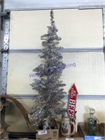 ALUMINUM CHRISTMAS TREE W/ LIGHTS, APPROX 4 FT. T