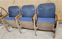Vintage theater seating for 3, 60" long