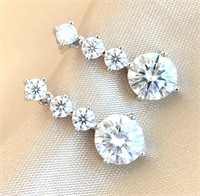 925S (2.6tcw) 1.0ct Moissanite Tassel Earrings