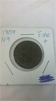 1859 N9 Canada Large Cent