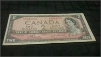 1954 Canada Two Dollar Bank Note