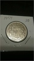 1954 Canada Silver 50 Cent Coin